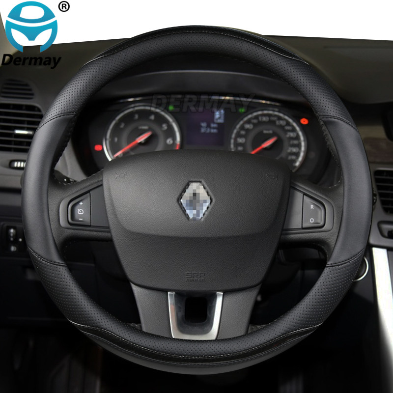 Untuk Renault Kangoo Penutup Kemudi Mobil Kulit Microfiber Bernapas + Aksesori Otomotif Fashion Sera