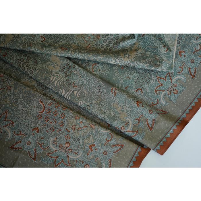KAIN BATIK KATUN Motif Sekar Jagad Warna Hijau Alam Dark Sea Green 723380 Cap 72 Jarik Jarit Samping