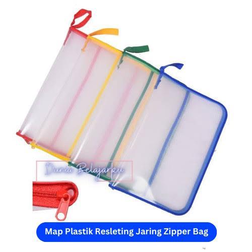 Map Plastik Resleting Jaring Zipper Bag RR Tas Dokumen [Satuan]