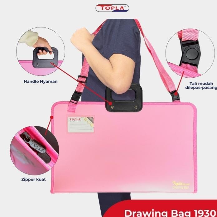 dompet tempat dokumen map plastik zipper bag A3