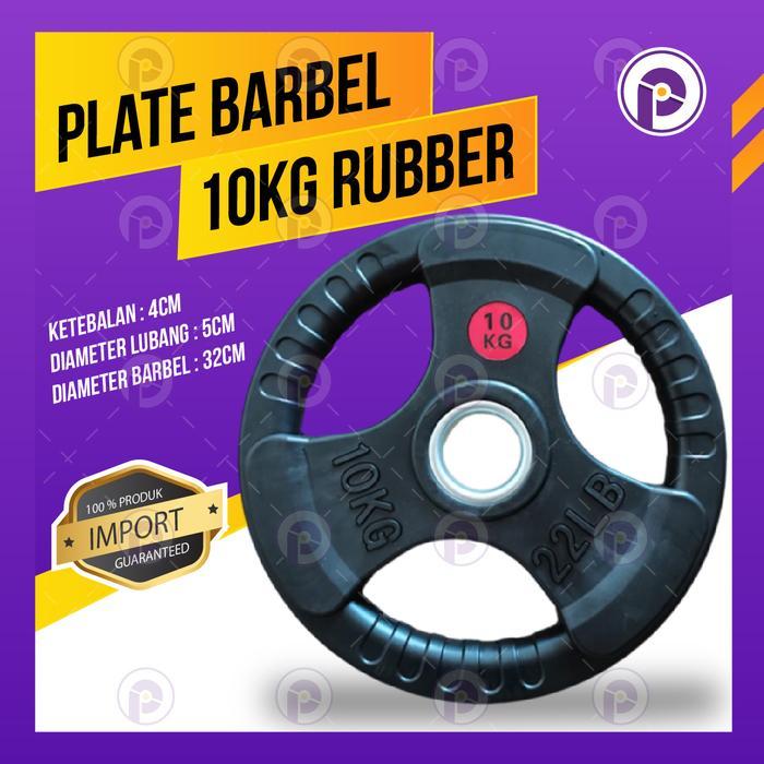 Plate Barbel 10KG Rubber Beban Dumbell Karet Piringan Dambel 10 KG