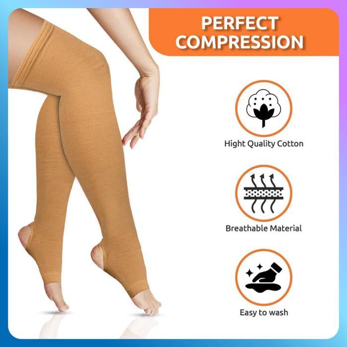 Stok Baru VISSCO - VARICOSE VEING Open Toes 0707 Stoking Kompresi Kaki Bengkak Varises