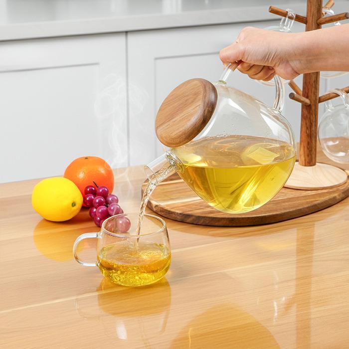 JMP Appetite 1.8 Ltr Jesy Set 5 Pcs Teko Minum & Gelas Kaca Dengan Rak Ceret Wadah Air Tempat