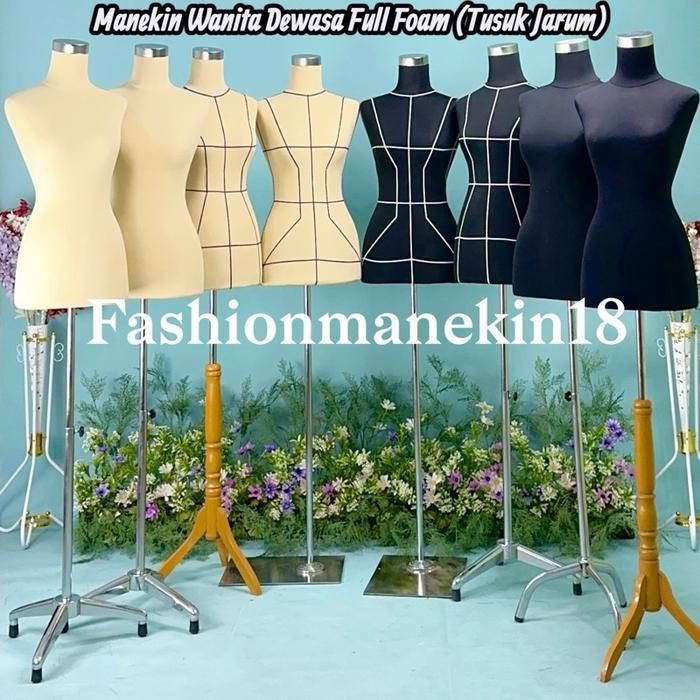Manekin Wanita Dewasa Full Foam Tusuk Jarum + Patung Baju Wanita Tusuk Jarum + Patung Wanita Untuk