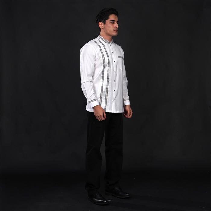 Casella Baju Koko Pria Lengan Panjang Baju Koko Putih Azhar