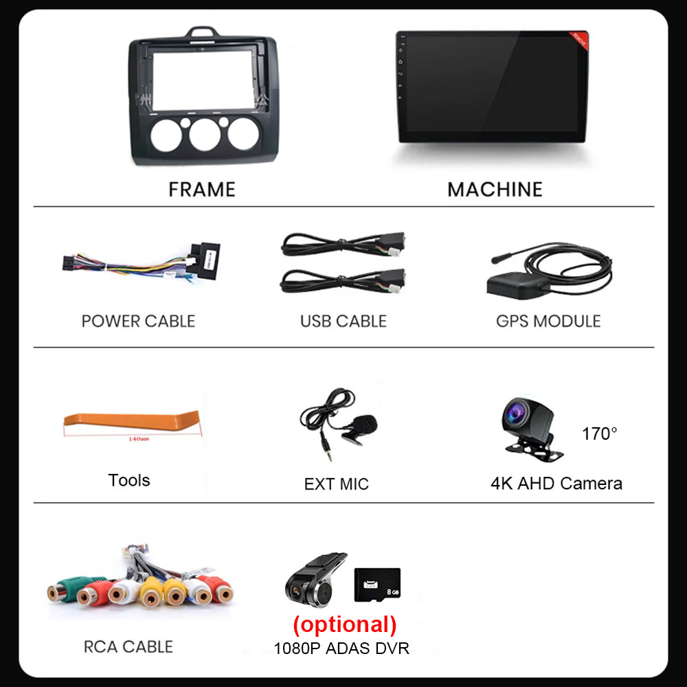 For ford focus 2 Mk2 2004-2008 2009 2010 2011 Android Auto GPS 2din autoradio GPS 2din DVR Android