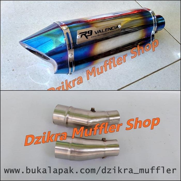 Knalpot R9 Valencia Half Blue Ninja 250 R Fi Rr Mono R25 Mt25 Cbr250Rr