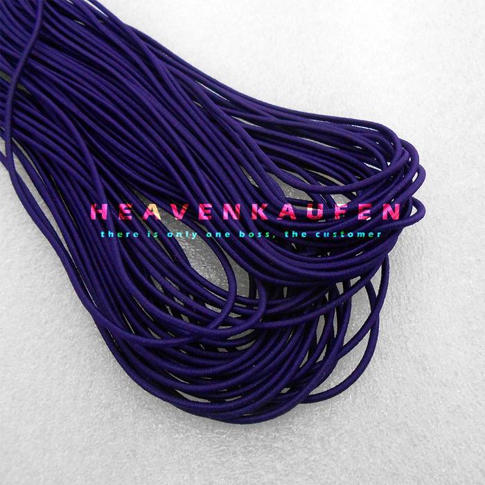 Tali Elastis Elastic Melar Molor Kecil Bulat Diameter 1,5 mm Warna Ungu Terong Harga Per 10 Meter