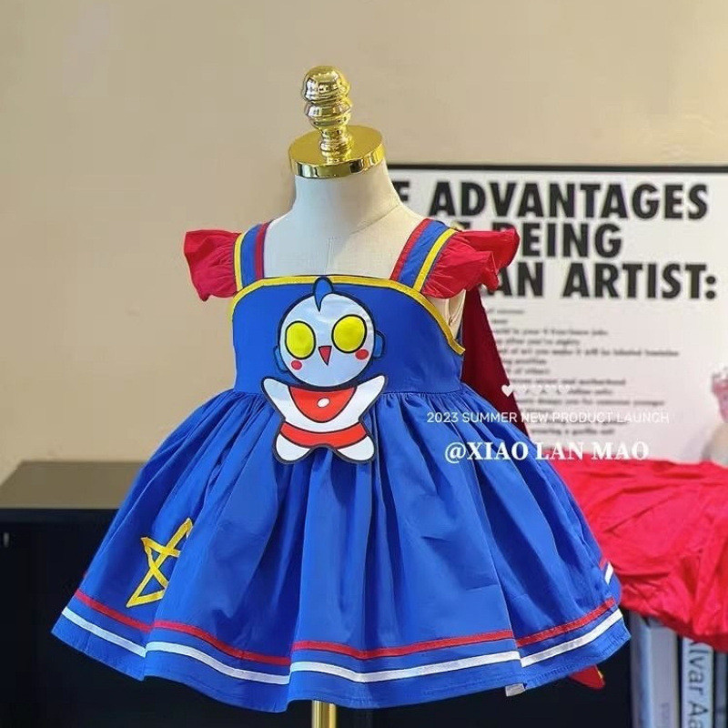 Japanese Anime Ultraman Girl Lolita Costume Children'S Princess Dress With Cloak Halloween Costume