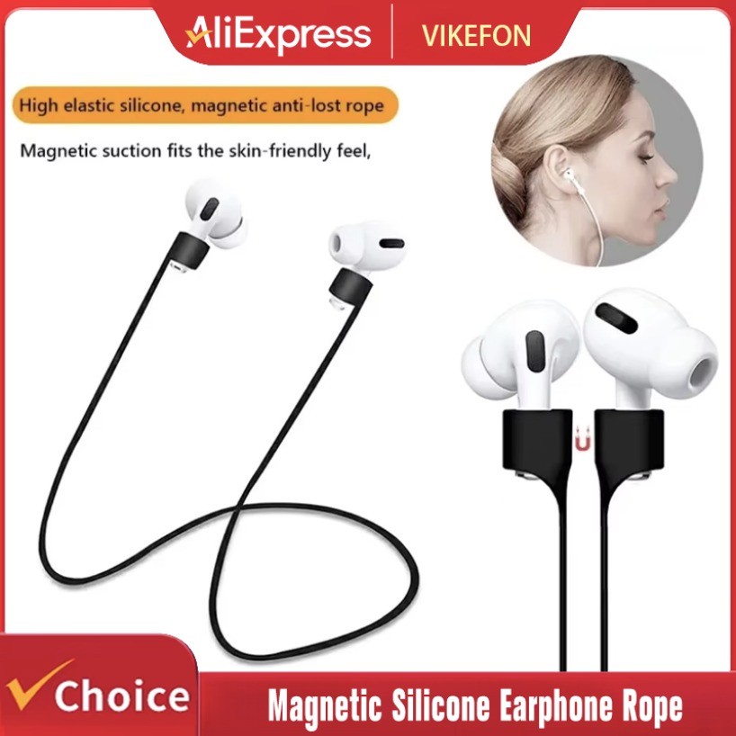 Magnetic Wireless Anti-Lost Silicone Earphone Rope Holder Cable For Airpods Pro Airdots Samsung Buds