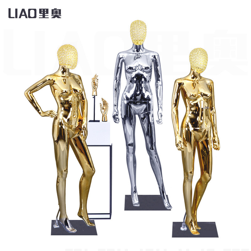 gold mannequin body woman de couture for boutique wire hollow head dummy corps femme for women's
