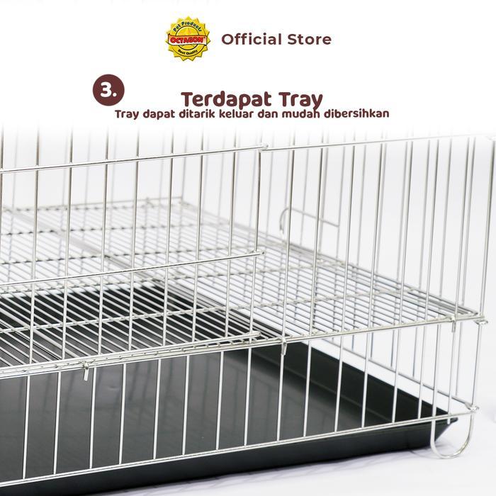 Kandang Octagon - Kandang Atas Terbuka Stainless Steel Kandang Anti Karat dan Tahan Lama
