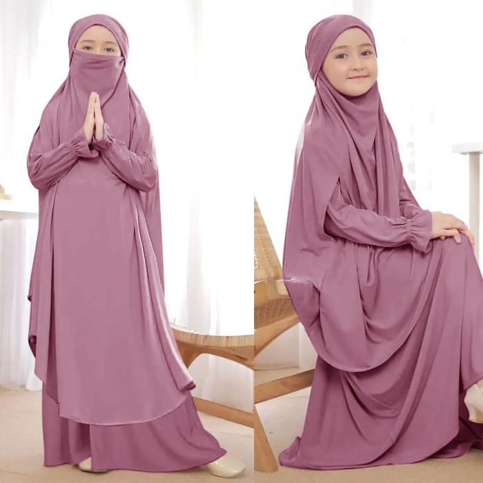 TERLARIS GAMIS ANAK USIA 10-12 THN ALINE SYARI KIDS Alana Syari"i kid jilbab muslim panjang baju