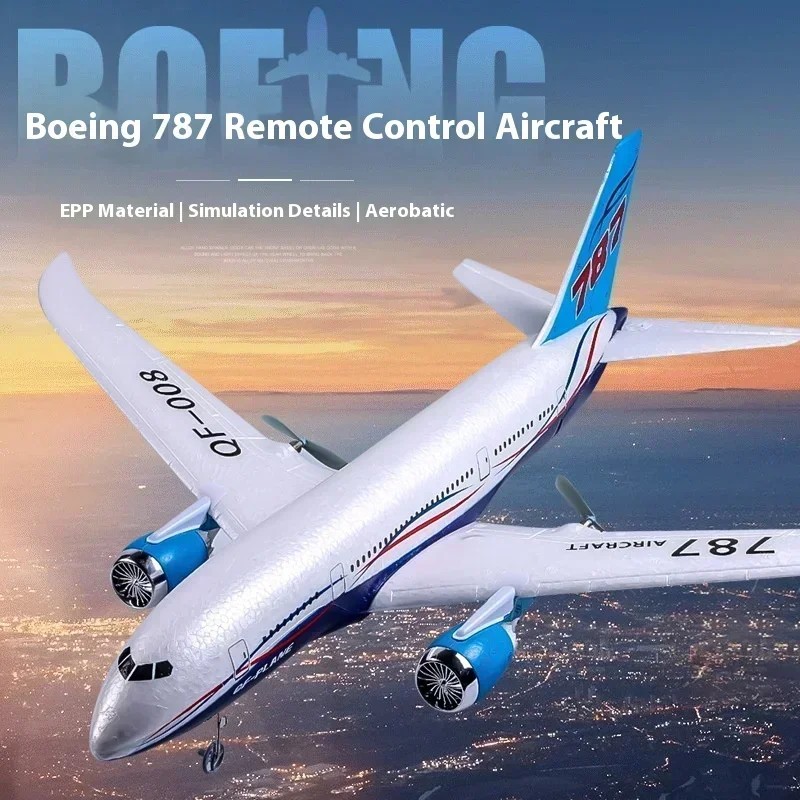 RC Boeing 787 Glider Qf008 2.4G Electric Remote Control Plane Three-Channel Fixed Wing Aircraft