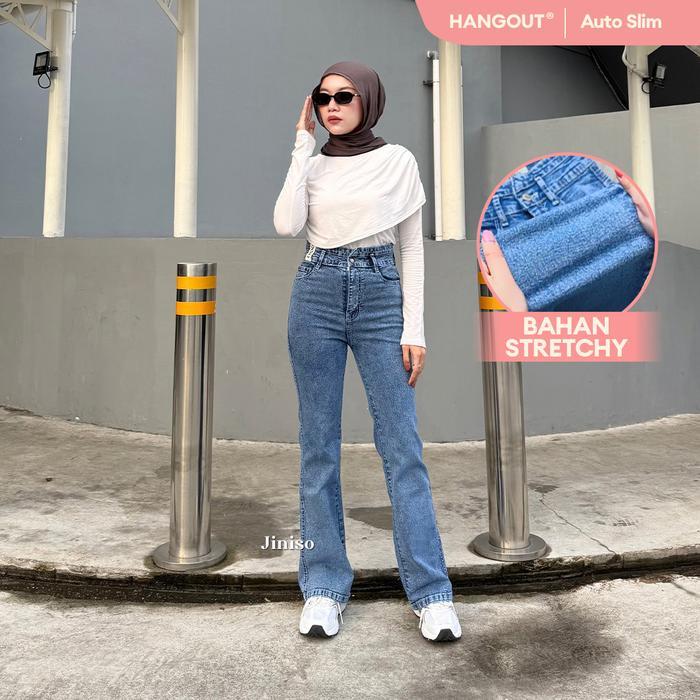 JINISO HANGOUT - 631 CUTBRAY STRETCH HIGHWAIST CELANA JEANS WANITA