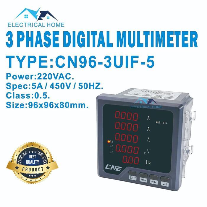 Volt / Ampere / Hz Multi Meter Digital 96X96Mm 3 Phase Multi Meter / 3-Pahase Current / Voltage /