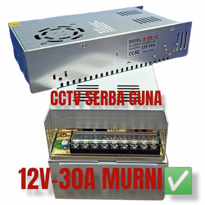 Adaptor 12V 30A Power Supply Switching Led Jaring 30 Ampere 12 Volt Dc