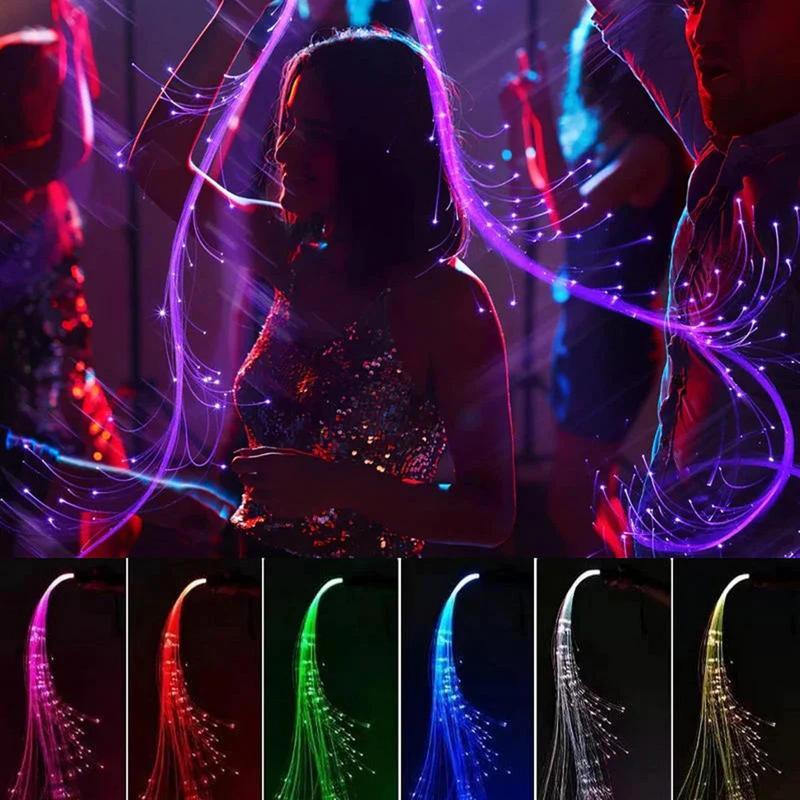2023 LED Fiber Optic Whip USB Rechargeable Optical Hand Rope Pixel Light-up Whip Flow Toy Dance Part