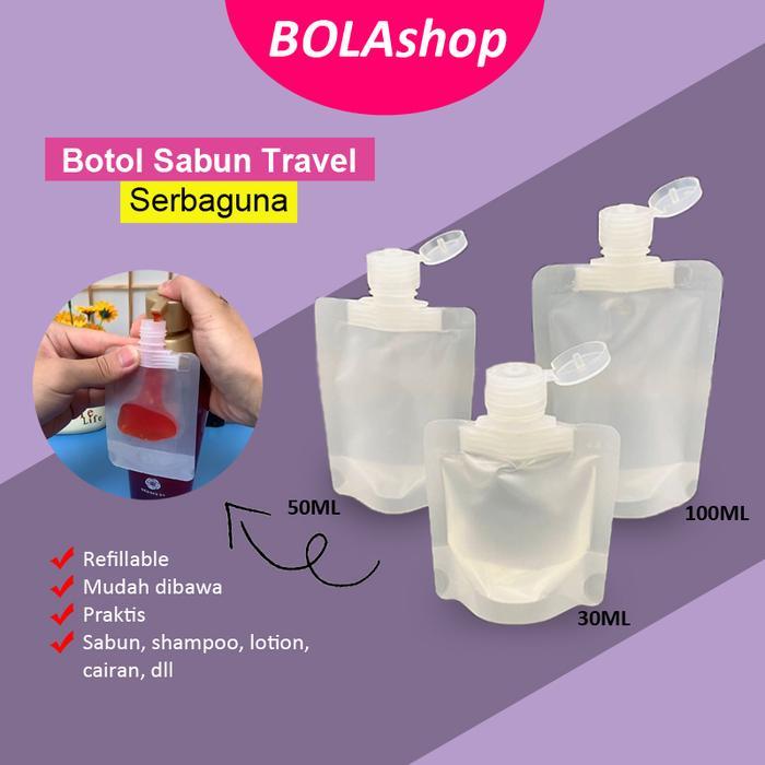 Botol Refill Tempat Sabun Travel Plastik Fliptop Organizer Traveling