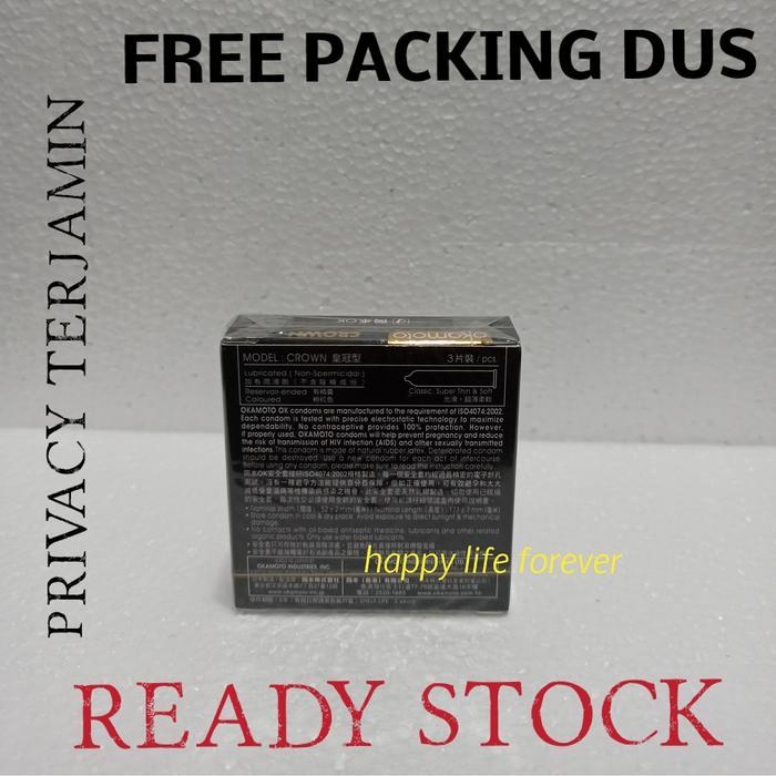 Dexie_Store Kondom Okamoto Crown Isi 3 - Kondom Super Tipis - Super Thin And Soft