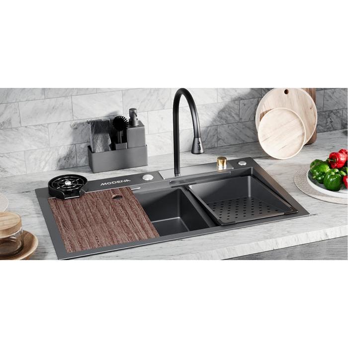 MODENA KS3190HTGM sink gunmetal / KS 3190 HTGM bak cuci piring