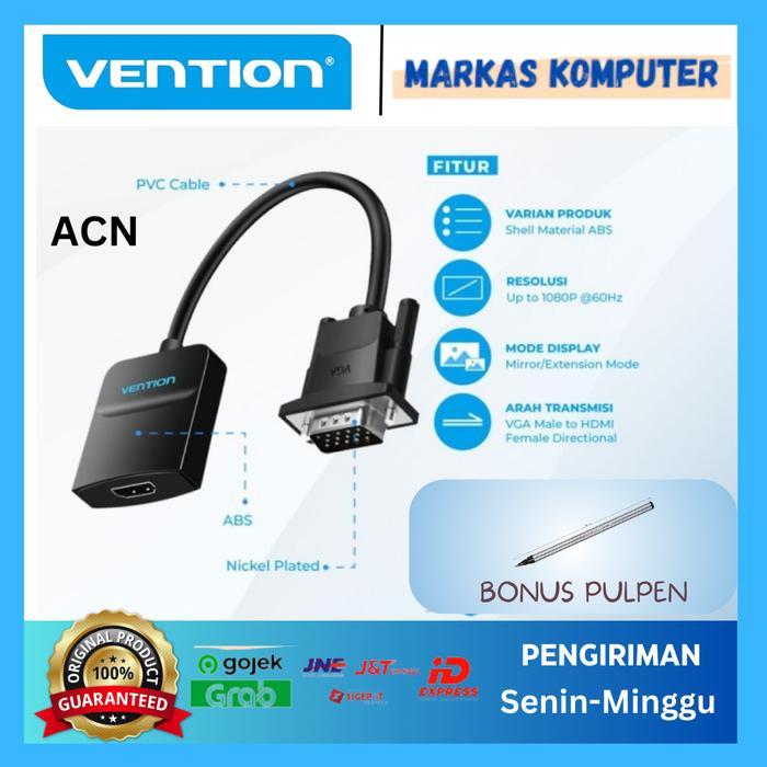 Vention Acn Adapter Converter Vga Male To Hdmi Female