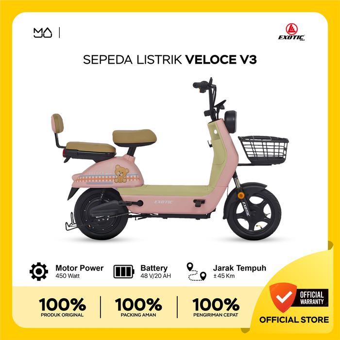 Sepeda Listrik Exotic Sepeda Listrik Veloce V3 - Garansi Resmi - Biru