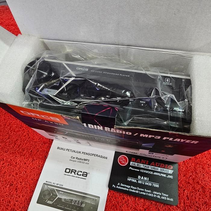 (COD) Head Unit Single Din ORCA MP-6250 bluetooth usb radio