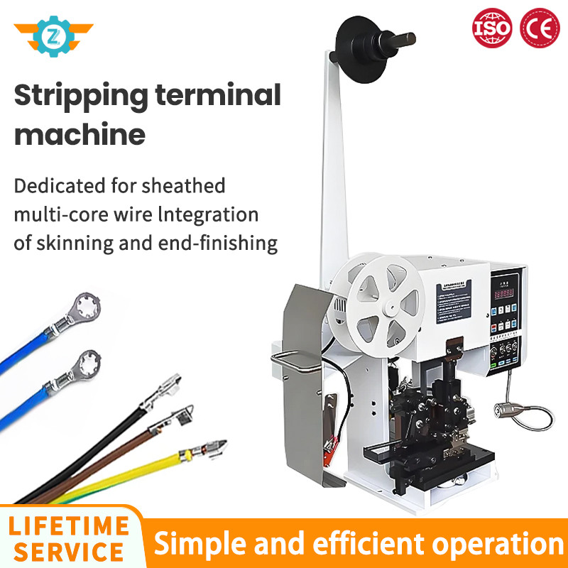 Automatic High Precision Cable Terminal Striping Crimping Machine for AWG36-AWG20 with Integrated