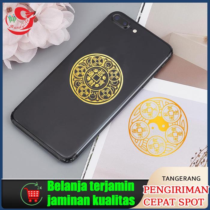 Stiker Emas Timbul Hoki Keberuntungan Motif Koin Ba Gua Stiker Emas Aksesoris Hp Stiker Emblem 3D