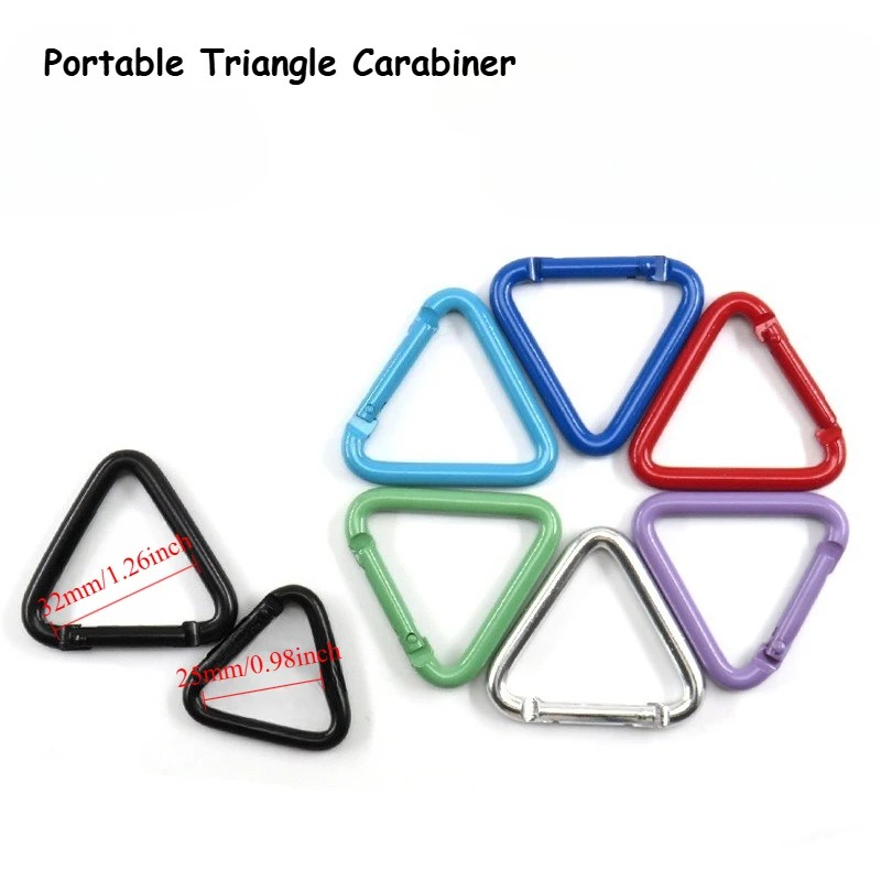 5pcs Camping Triangle Carabiner Portable Triangle Carabiner Ring Lightweight Small Carabiner Clips