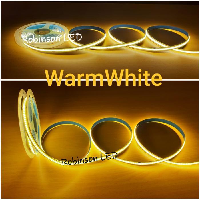 LAMPU LED STRIP COB 12 V WARM WHITE - STRIP LED 12V OUTDOOR INDOOR 5M