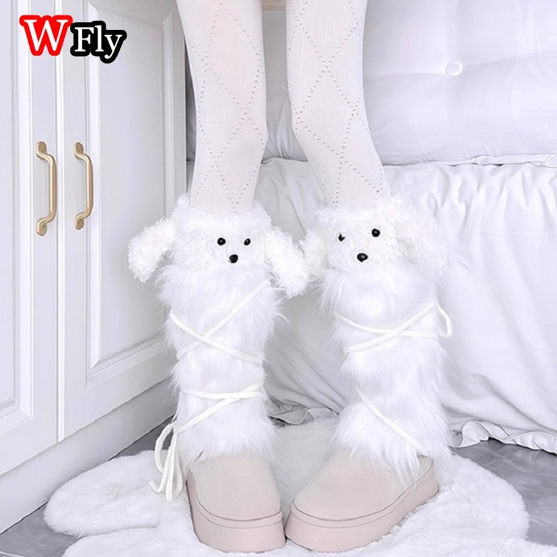 lovely puppy Japanese Womens Gothic Harajuku Lolita Y2K Spicy Girls Leg Warmers Sock Set Cute Ground