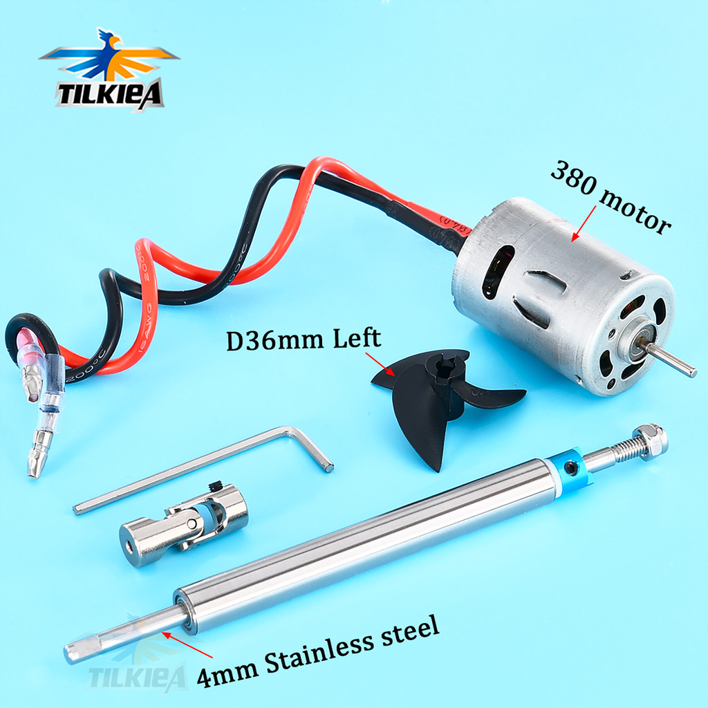 Rc Boat 380 Motor With Shaft+Propeller Kit Shaft Assembly Spare Parts For Diy Rc Electric Boat