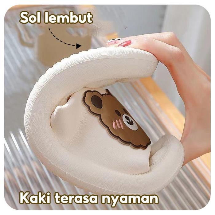 Best Seller Sandal Beruang / Sandal Slop / Sandal Rumah / Sendal Slop Shoes Wanita Cewek Jelly Karet
