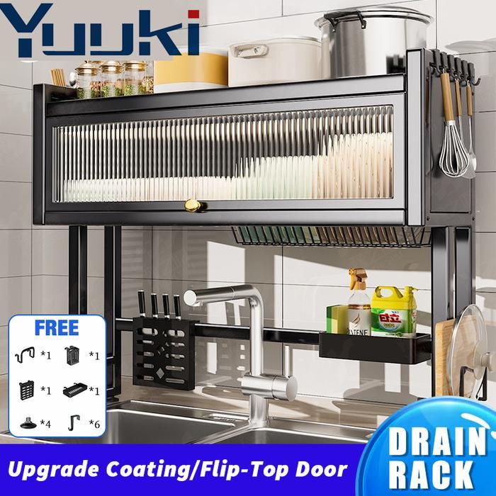 Yuuki Rak Tempat Piring Dan Piring Stainless Steel Rak Pengering Rak Dapur Multifungsi Tempat