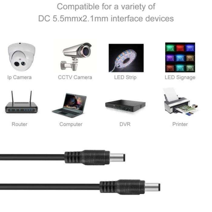 Kabel Extension DC EKTENDER Adapter Router IP CAMERA CCTV Male Male