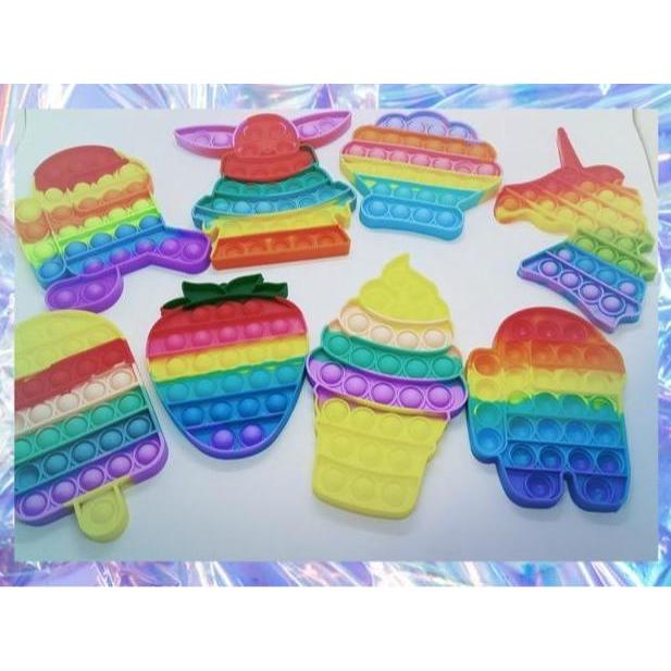pop it Dino bubble pop bubble fidget toys unicorn rainbow pelangi