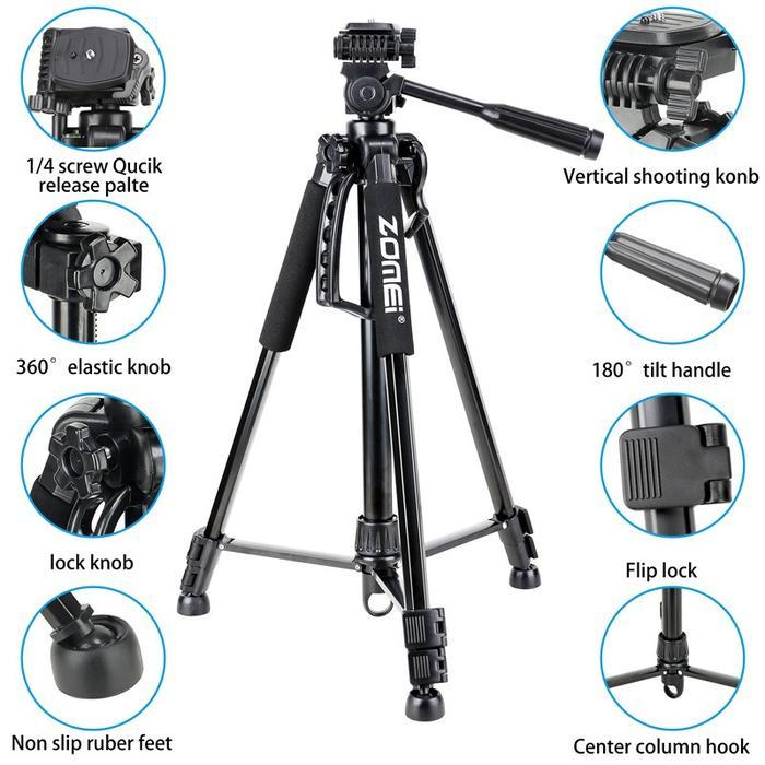 Tripod Zomei 1200 Tripod Kamera DSLR Mirrorless dan Smartphone