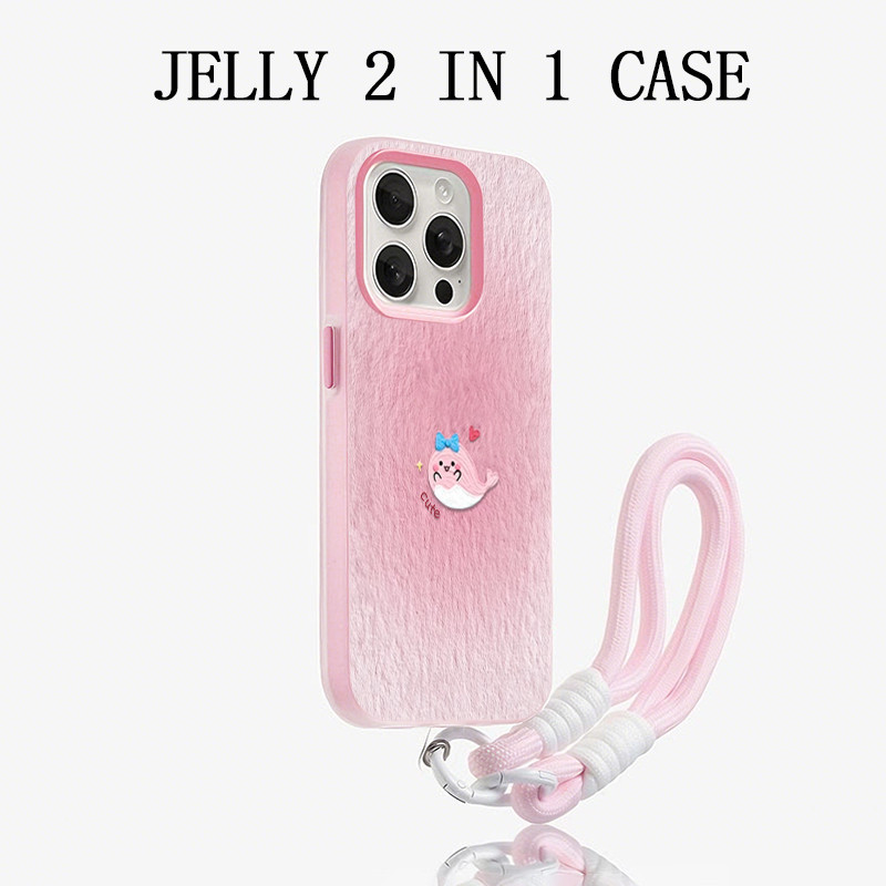 Jelly Color 2 In 1 Terbarulumba-Lumba Merah Muda Casing Vivo Y500 Z11 T5 Z11X Y31d Pro Y11d Y05 V70 