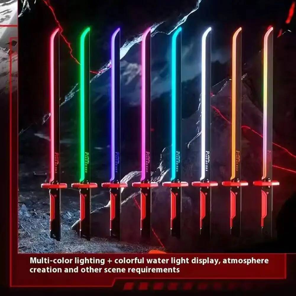 Colorful Streamer Glowing With Spark & Effect Light Kids Adult Cosplay Katana Sword Prop Toys