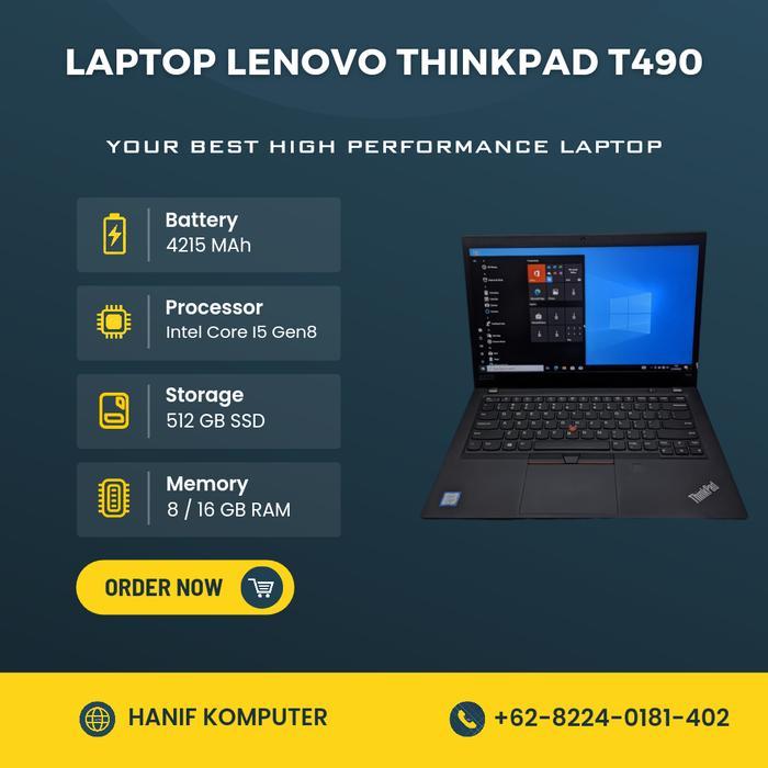 Laptop Lenovo Thinkpad T490 Intel Core I5-8365u ram16 ssd 512gb - ram16gb ssd512g