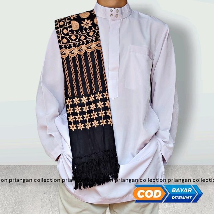 SORBAN HABIB MOTIF BATIK HITAM RIDA KASHMIR MOTIF KASHMIRI TERBARU