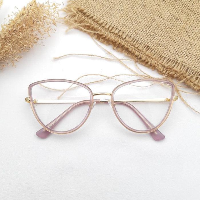 KACAMATA KEKINIAN FRAME CAT EYE BAHAN KOMBINASI PLASTIK DAN BESI PREMIUM 98525
