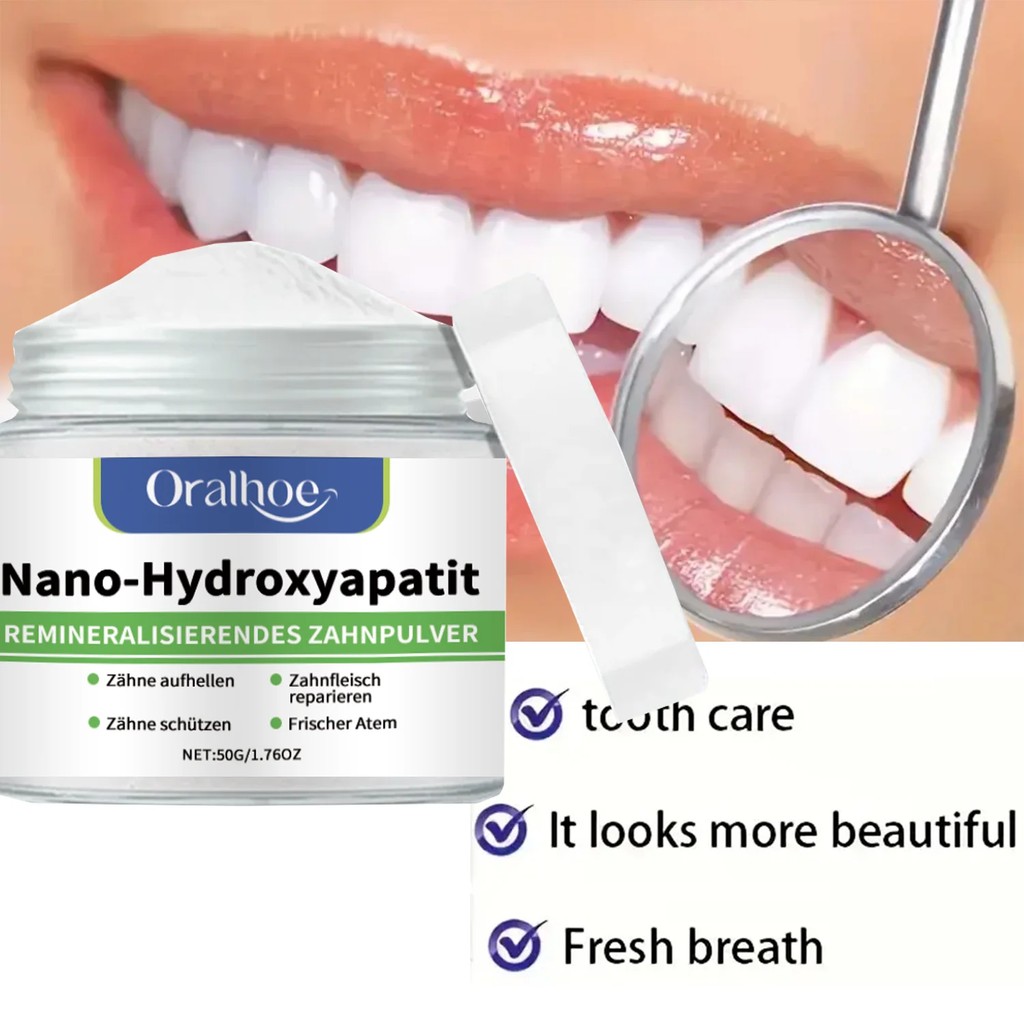 Winter Whitening Tooth Powder with 10% Hydroxyapatite - Remineralizing, Cool Mint, Enamel Repair &