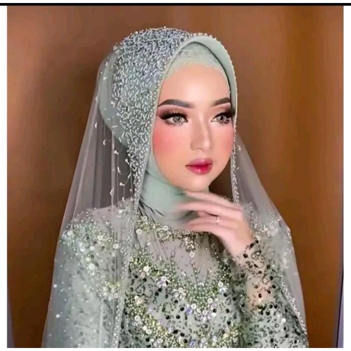 Slayer Pengantin Motif Tabur Mutiara Diamond Wanita