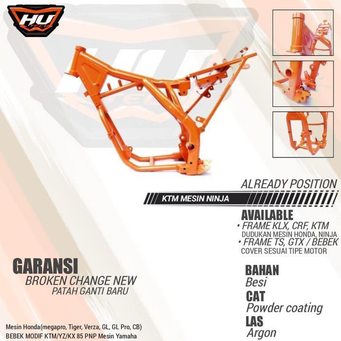 FRAME RANGKA TRAIL KTM 250 GTX BEBEK YZ KX 85 MESIN NINJA KLX YAMAHA & HONDA - KTM 250