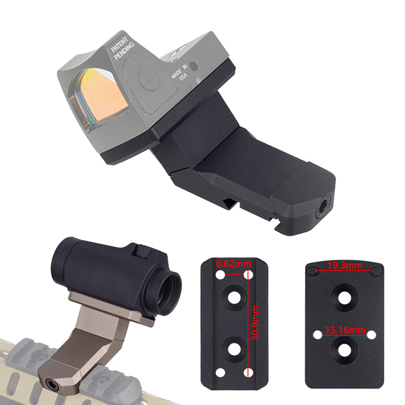 Universal Metal 35/45 Degrees Offset Optical Mount T01/T02 RM Red Dot Side Sight Holographic Scope