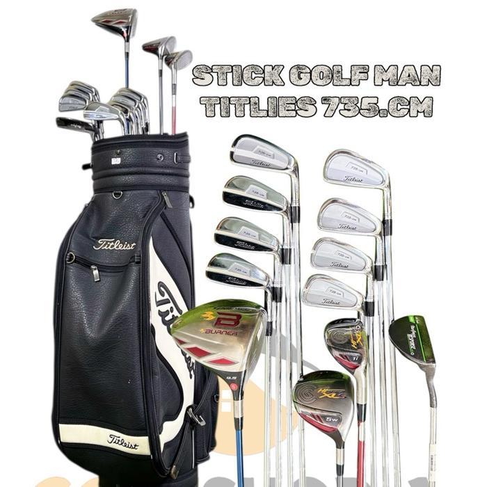 Stick Golf Man Titleis 735Mc Shaft Steel Flek Stiff Set Stick Golf Second Original Fullset Bag