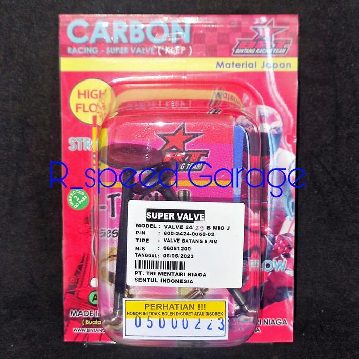 Klep 2924 Batang 5 Mm Carbon Head Brt Mio J Gt Soul Gt Fino Xride 115